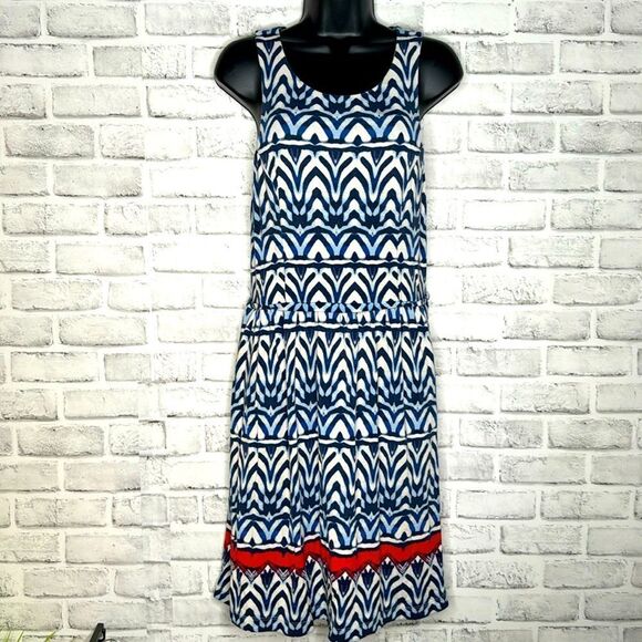 Tart Multi Colored Red White Blue Dress With Pockets Size Large - Picture 1 of 7